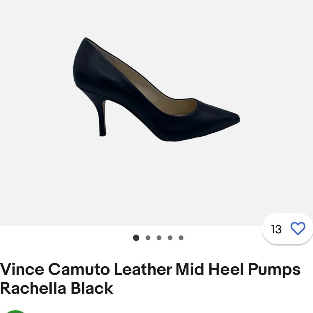 Brand new Vince camuto leather mid heel pumps rachella black